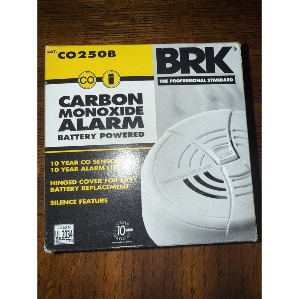 BRK ELECTRONICS CO250B 9V DC CARBON MONOXIDE ALARM / DETECTOR